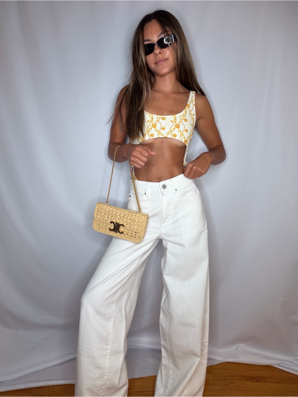 Zara White Wide-Leg High-Rise Jeans